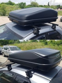 Автобокс Junior Easy 320 литра с 85 mm крепежи и с ключ - черен гланц 