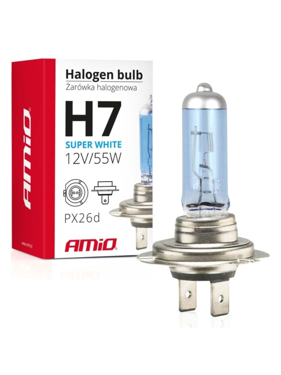Халогенна крушка H7 12V 55W с UV филтър Super White E4 1 брой