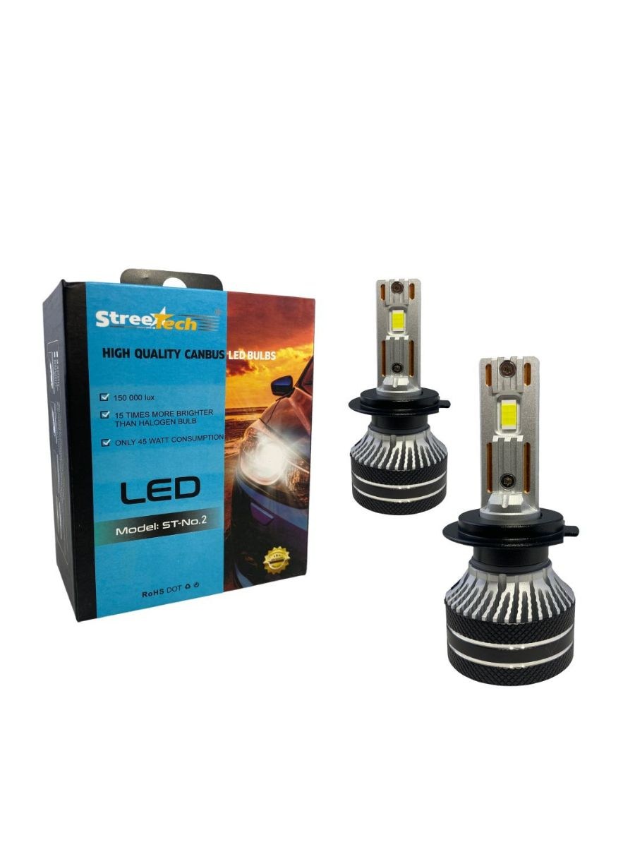 LED крушки H7 Streetech STN2 за фарове - 150 000 Лукса, 45W, 6000K