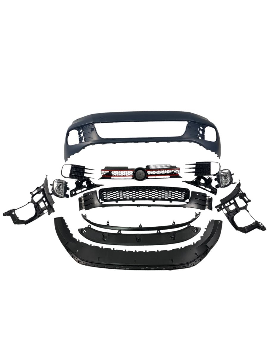 Предна броня за VW Golf 6 – GTI дизайн с решетка и халогени