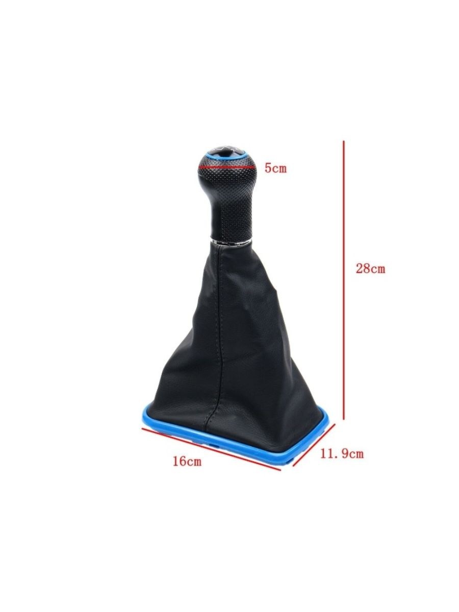 Топка за скоростен лост с маншон и синя рамка за VW Golf 4/Bora 5ск