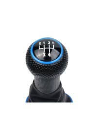 Топка за скоростен лост с маншон и синя рамка за VW Golf 4/Bora 5ск