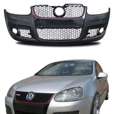 Предна броня за VW Golf 5 – GTI дизайн за фабрични халогени