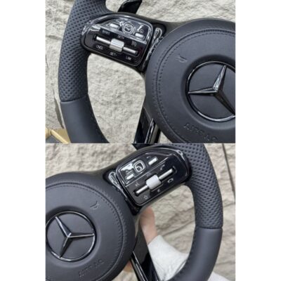 AMG Кожен Спортен Волан за Mercedes-Benz – C/CLA/CLS/E/G/GLC/GLS/GLE – Черен