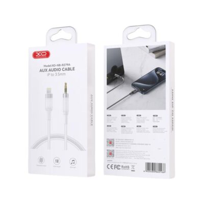 AUX кабел Lightning – 3.5 мм, 1 метър /бял/ XO NB-R279A