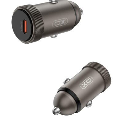 Aвтомобилно зарядно XO CC70 30W – USB-C, бързо зареждане PD/QC, Mini Metal (12V/24V)