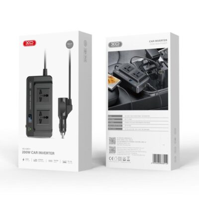 Инвертор за кола XO CZ011 – 200W, 220V, 2xUSB-A, USB-C PD, LED дисплей