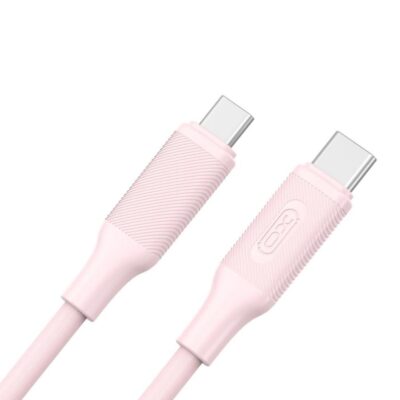 Кабел Type-C към Type-C – 60W PD, 1 метър XO NB-Q265B РОЗОВ