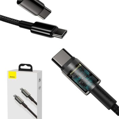 Кабел – TypeC към TypeC, 100W PD, 2 метра Baseus Tungsten Gold