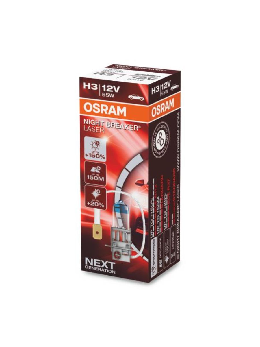 Крушка H3 OSRAM 12V 55W NIGHT BREAKER LASER +150%