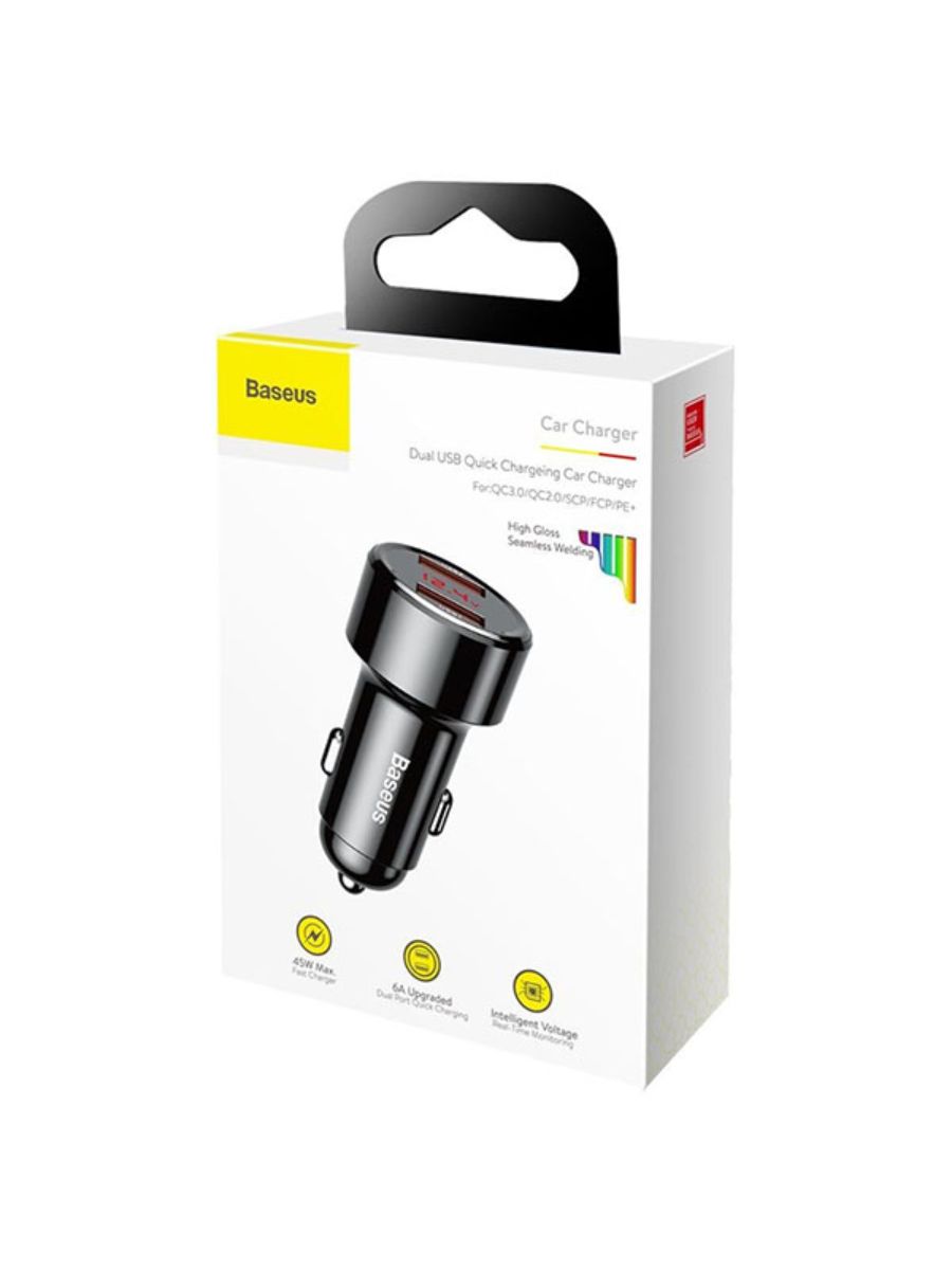 Зарядно за автомобил 12V BASEUS 45W, 2xUSB-A Magic Series - Image 3