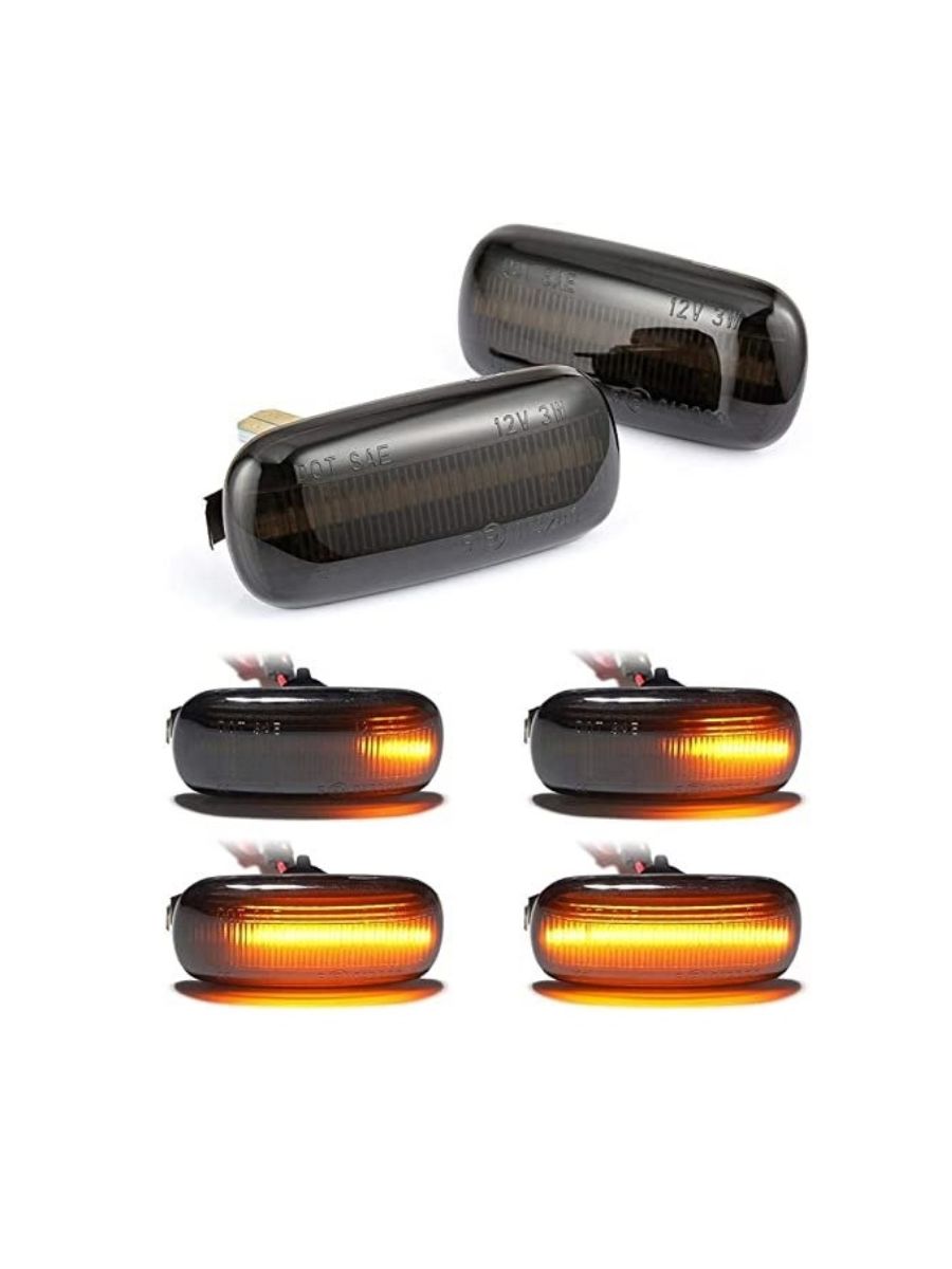 Бягащи LED мигачи за калник VW/Ford/Seat – Динамични опушени (2 бр.)
