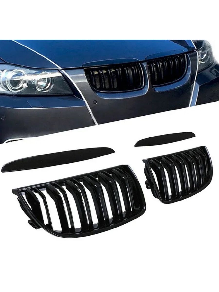 Решетки бъбреци №590 за BMW E90 (2005-2008). Перфектно пасване, стилен дизайн и лесен монтаж.Бърза доставка 24-48 часа!Поръчай сега!
