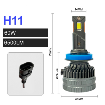 Комплект LED крушки H8 / H9 / H11 – 12V-24V 60W 6500LM 6000K CANBUS без грешки