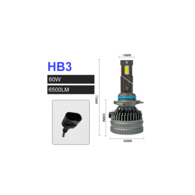 Комплект LED крушки HB3 – 12V-24V 60W 6500LM 6000K CANBUS без грешки