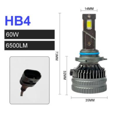 Комплект LED крушки HB4 – 12V-24V 60W 6500LM 6000K CANBUS без грешки