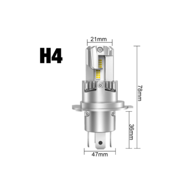 Комплект Умалени Мини LED Крушки E4P H4 12V 50W 15000lm Canbus къси/дълги