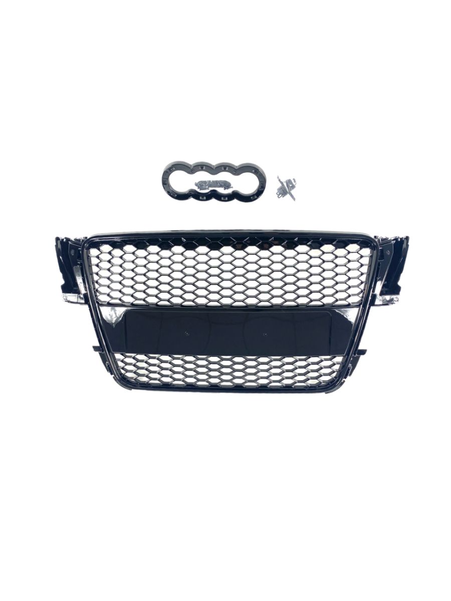 Предна решетка за Audi A5 (2008-2011) Черна - за стандартна и S-Line Броня RS Look без емблема